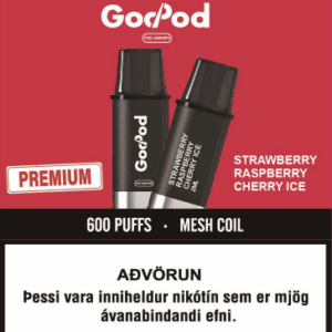 GodPod - Strawberry Raspberry Cherry Ice (2X ÁFYLLINGAR)